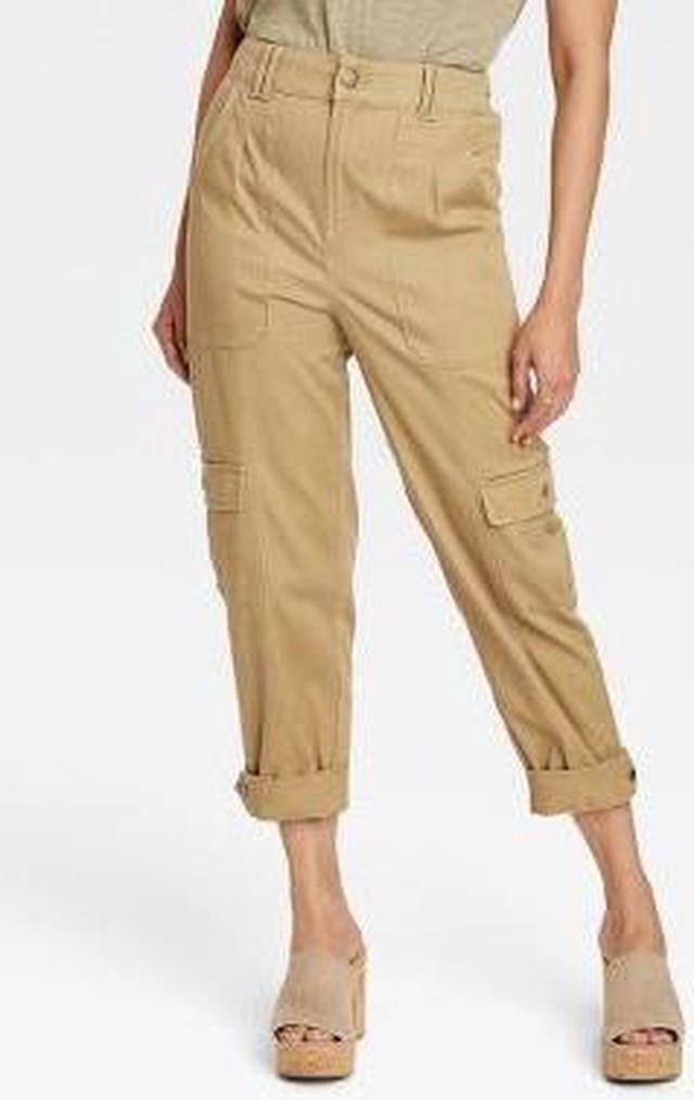 Women's Mid-Rise Casual Fit Cargo Pants - Knox Rose Light Brown XL 