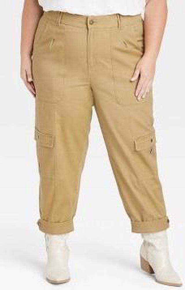 Women's Mid Rise Slim Cargo Chino Pants