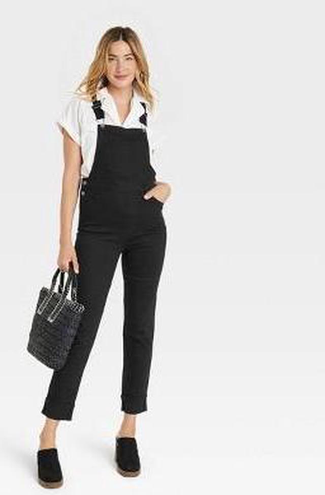 Women's 90's Slim Denim Overalls - Universal Thread Black 10