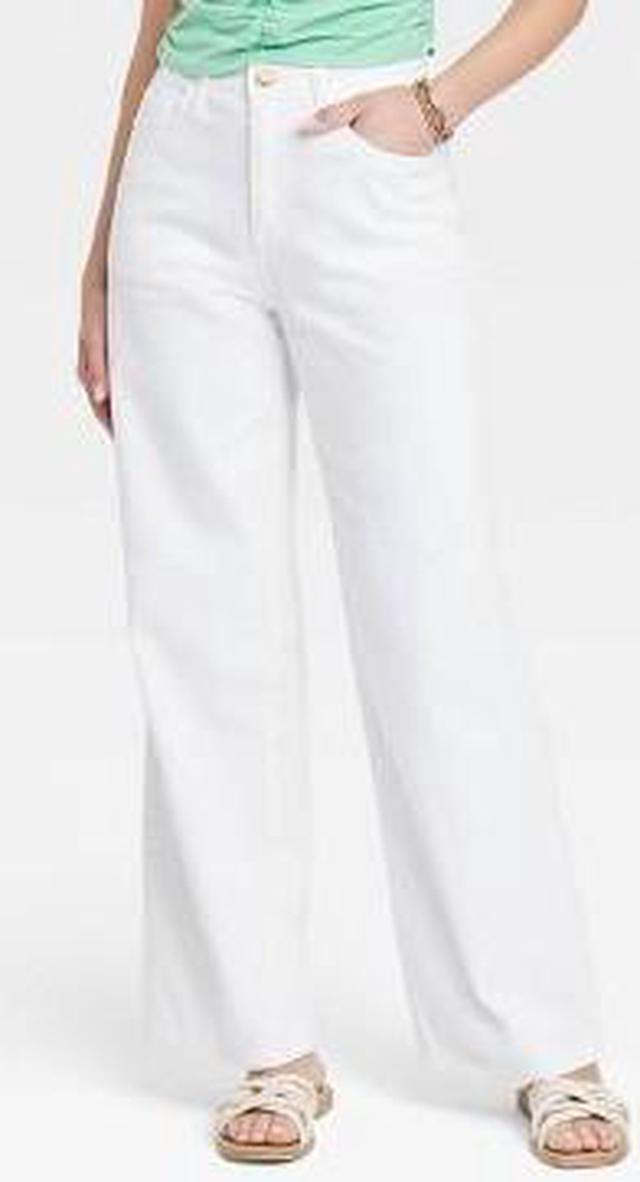 Women's High-Rise Wide Leg Jeans - Universal Thread White 8 