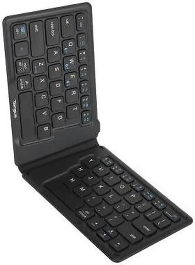Alt view image 11 of 14 - Targus Ergonomic Foldable Bluetooth Antimicrobial Keyboard Black AKF003US