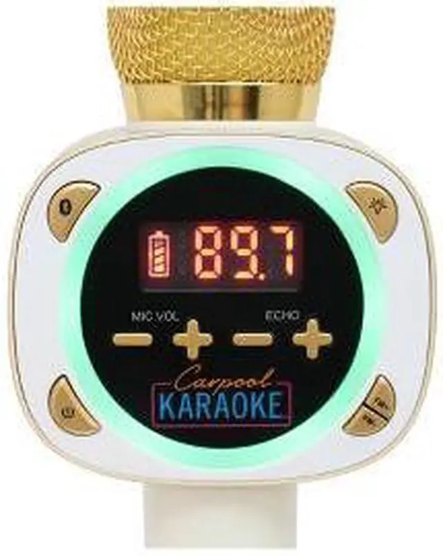 Alt view image 6 of 16 - singing machine official carpool karaoke, the mic, bluetooth microphone for cars, white cpk545