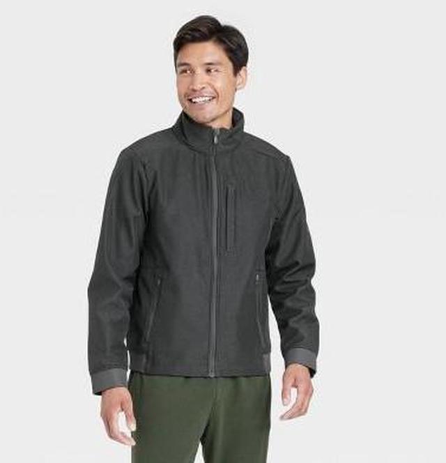 Men's Softshell Jacket - All in Motion Heathered Gray L 