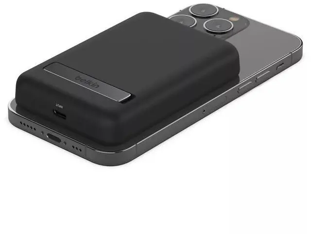 Alt view image 5 of 6 - Belkin Magnetic Wireless Power Bank 5K + Stand, Black