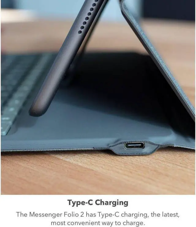 Alt view image 13 of 13 - ZAGG 103006575 Messenger Folio for 10.5" iPad Air Black