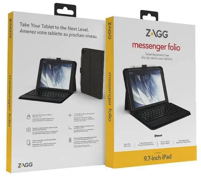 Alt view image 9 of 11 - ZAGG ID8MBN Detachable Keyboard and Folio Case To Add To Your Tablet and Protect It, Fits Tablets Up To 9.7 Inch, Black