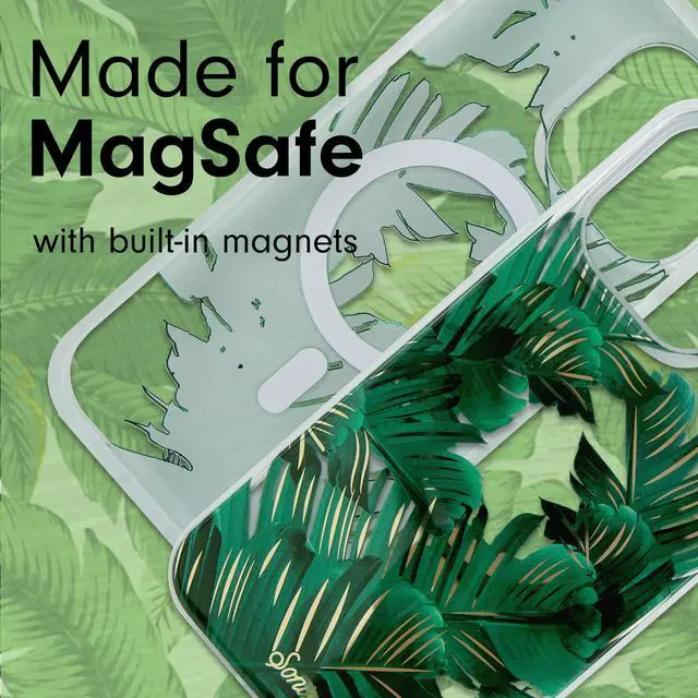 Alt view image 3 of 6 - Sonix Case for iPhone 15, 14, 13 | Compatible with MagSafe | 10ft Drop Tested | Bahama Palm Leaves