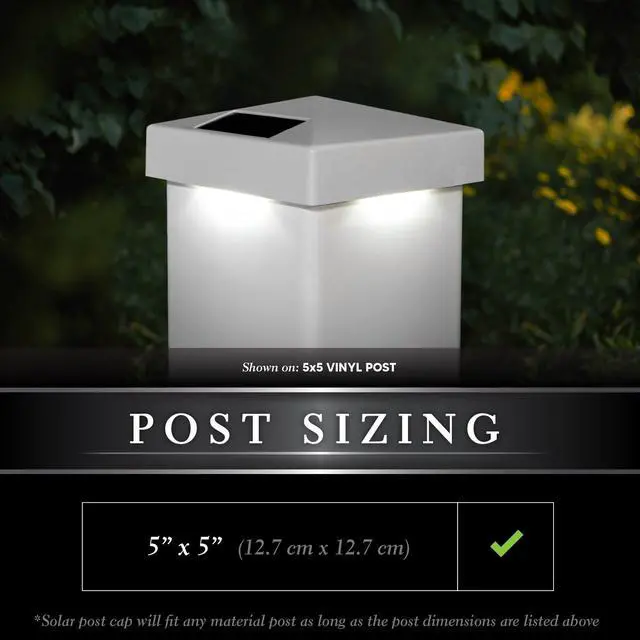 Alt view image 2 of 7 - Classy Caps 5X5 White PVC Pyramid Solar Post Cap - 2 Pack