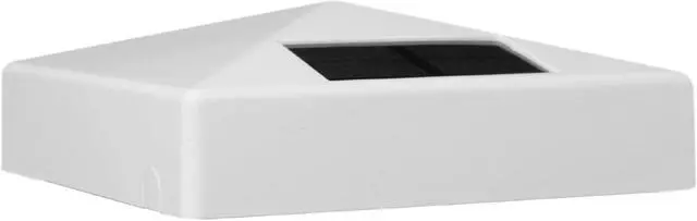 Alt view image 7 of 7 - Classy Caps 5X5 White PVC Pyramid Solar Post Cap - 2 Pack