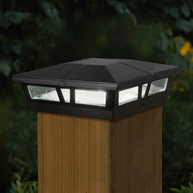 Main image of Classy Caps 6X6 Black Aluminum Cambridge Solar Post Cap - 2 Pack