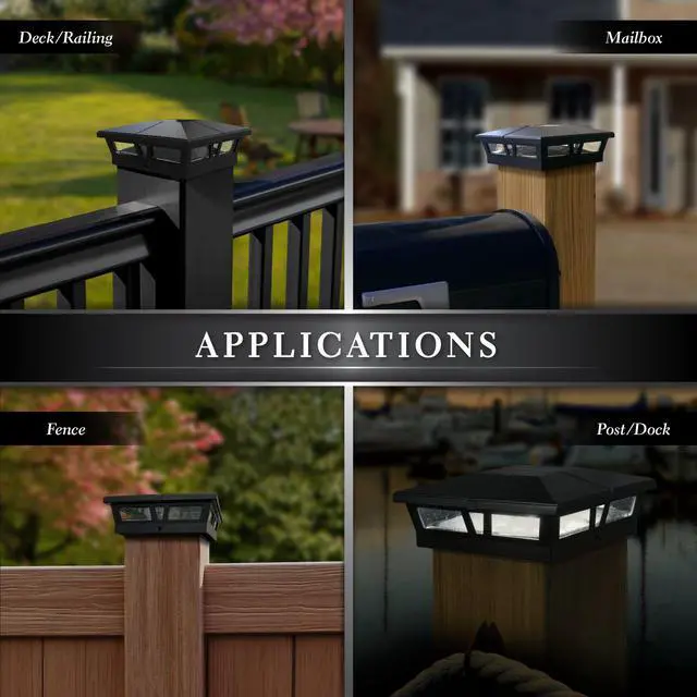 Alt view image 4 of 7 - Classy Caps 6X6 Black Aluminum Cambridge Solar Post Cap - 2 Pack