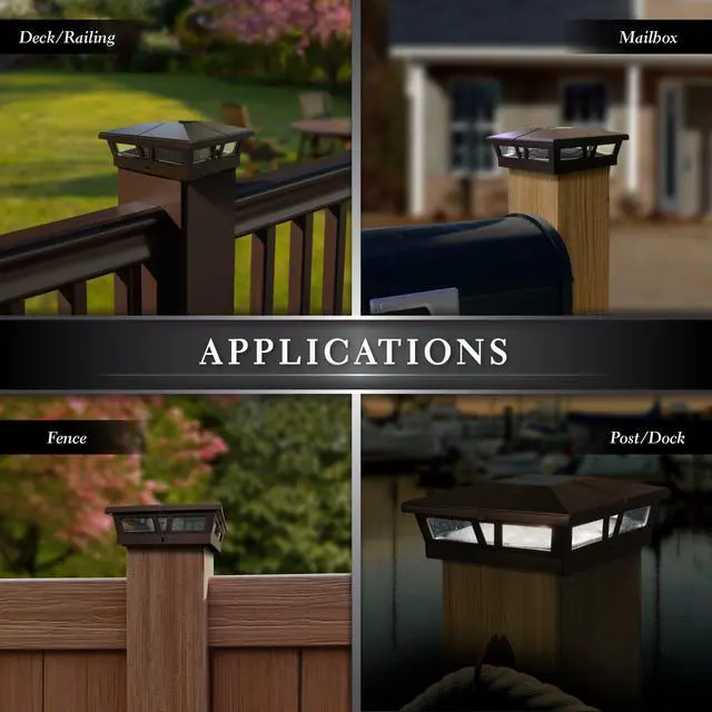 Alt view image 4 of 7 - Classy Caps 6X6 Brown Aluminum Cambridge Solar Post Cap - 2 Pack