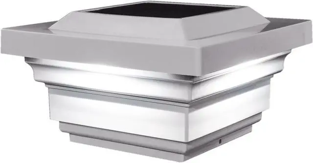 Alt view image 7 of 7 - Classy Caps 4X4 White PVC Regal Solar Post Cap - 2 Pack