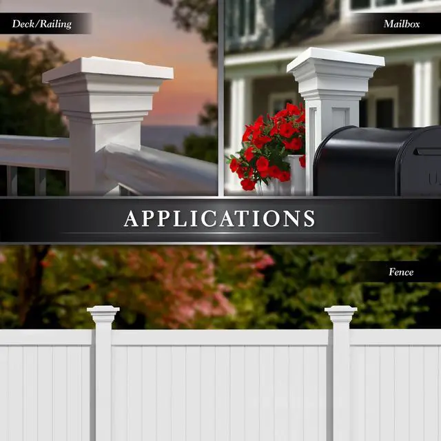 Alt view image 4 of 7 - Classy Caps 4X4 White PVC Regal Solar Post Cap - 2 Pack