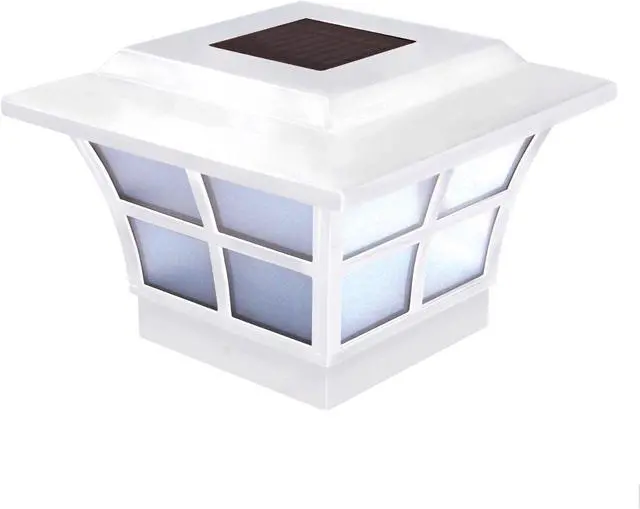 Alt view image 7 of 7 - Classy Caps 4X4 White PVC Prestige Solar Post Cap - 2 Pack
