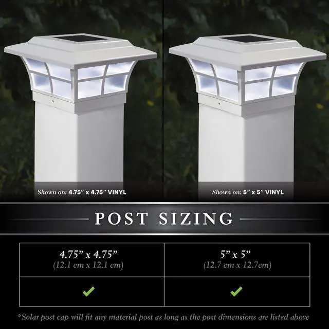 Alt view image 2 of 7 - Classy Caps 5X5 White PVC Prestige Solar Post Cap - 2 Pack