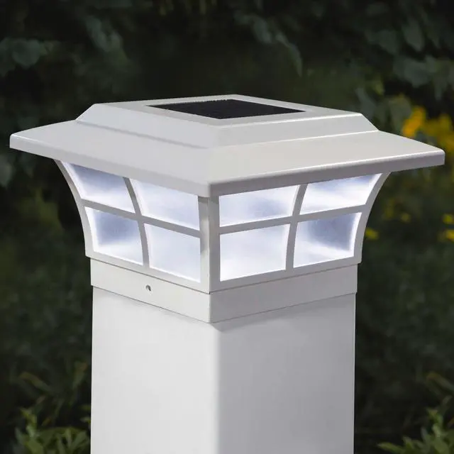 Main image of Classy Caps 5X5 White PVC Prestige Solar Post Cap - 2 Pack
