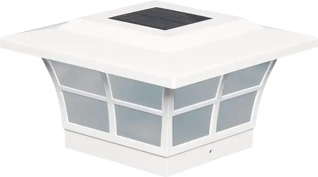 Alt view image 7 of 7 - Classy Caps 5X5 White PVC Prestige Solar Post Cap - 2 Pack