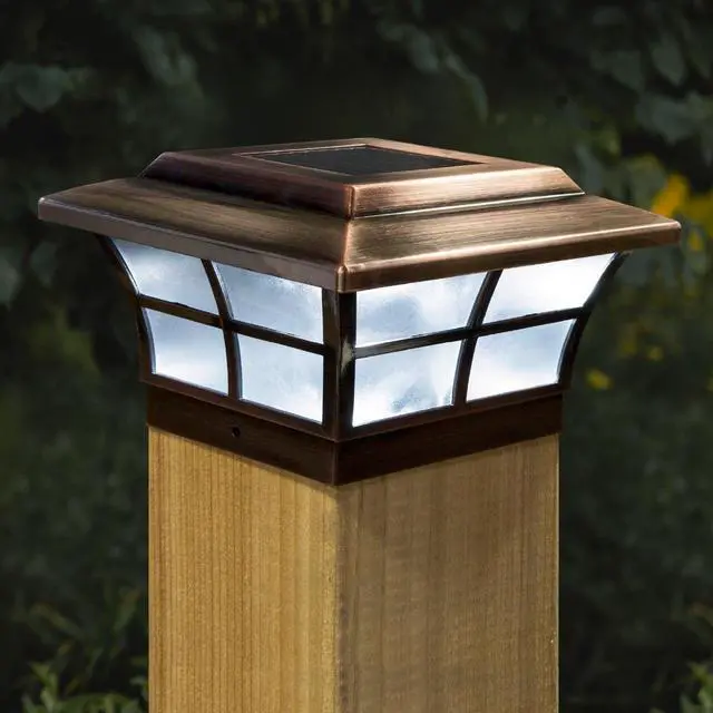 Main image of Classy Caps 6X6 Copper Plated Prestige Solar Post Cap - 2 Pack