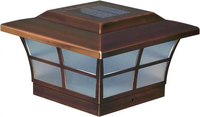 Alt view image 7 of 7 - Classy Caps 6X6 Copper Plated Prestige Solar Post Cap - 2 Pack