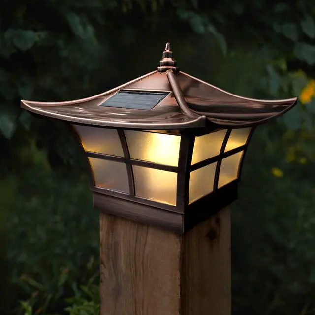 Main image of Classy Caps 4X4 Copper Plated Ambience Solar Post Cap - 2 Pack