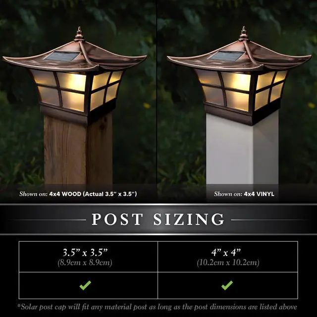 Alt view image 2 of 7 - Classy Caps 4X4 Copper Plated Ambience Solar Post Cap - 2 Pack
