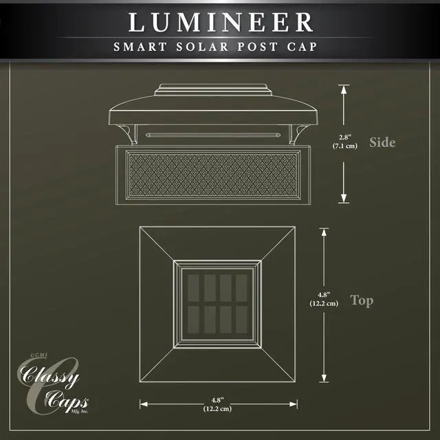 Alt view image 5 of 7 - Classy Caps Lumineer Smart Solar Post Cap - 2 Pack