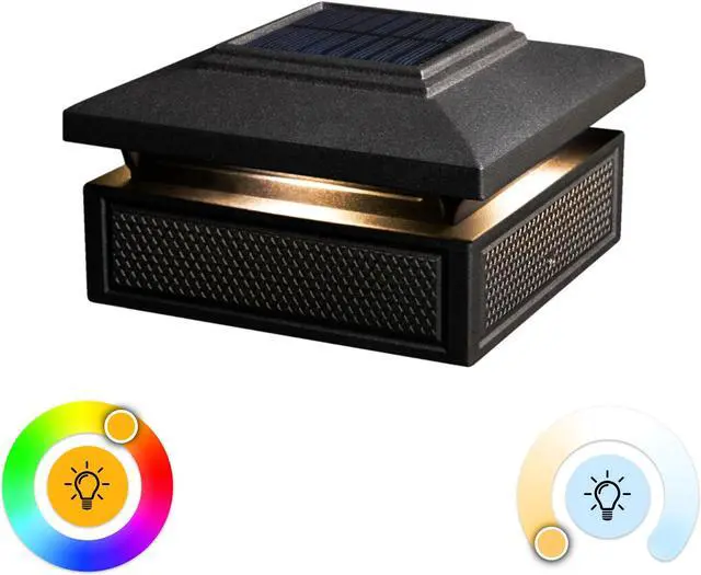 Alt view image 7 of 7 - Classy Caps Lumineer Smart Solar Post Cap - 2 Pack