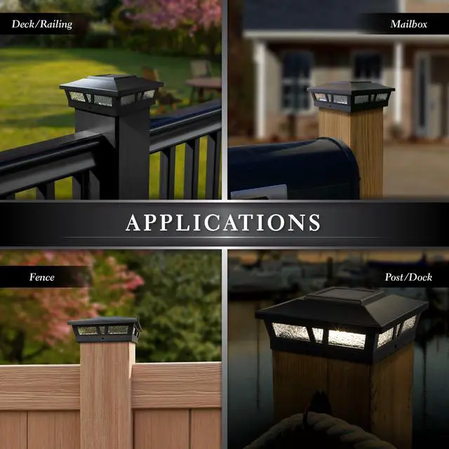 Alt view image 4 of 7 - Classy Caps 6X6 Black Aluminum Oxford Solar Post Cap - 2 Pack