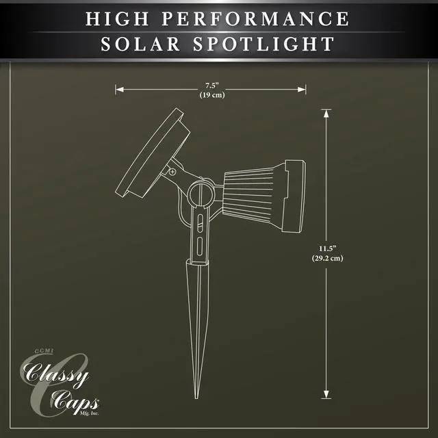 Alt view image 5 of 7 - Classy Caps High Performance Solar Spotlight - 2 Pack