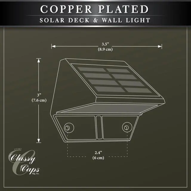 Alt view image 5 of 7 - Classy Caps Copper Plated Deck & Wall Light - 2 Pack