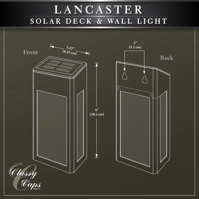 Alt view image 6 of 7 - Classy Caps Black Aluminum Lancaster Deck & Wall Light