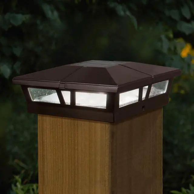 Main image of Classy Caps 6X6 Brown Aluminum Cambridge Solar Post Cap