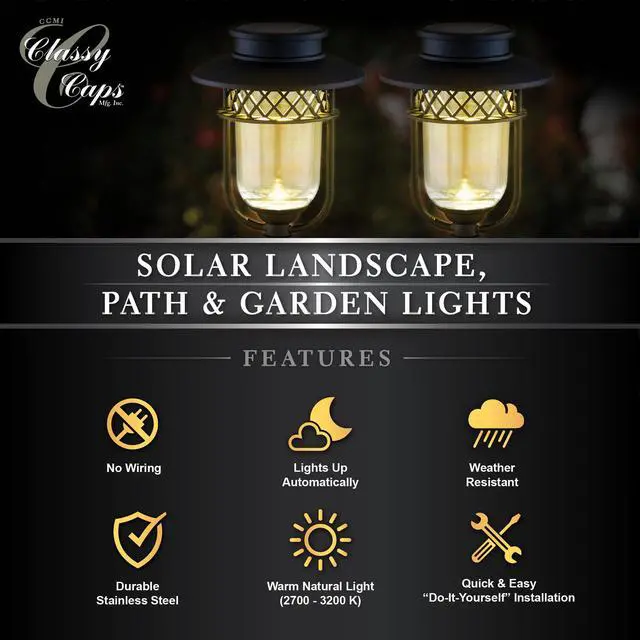 Alt view image 5 of 7 - Classy Caps Black Stainless Steel Landscape, Path & Garden Light - 4 Pack