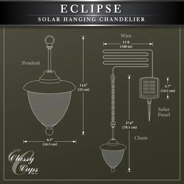 Alt view image 6 of 7 - Classy Caps Eclipse Solar Hanging Chandelier