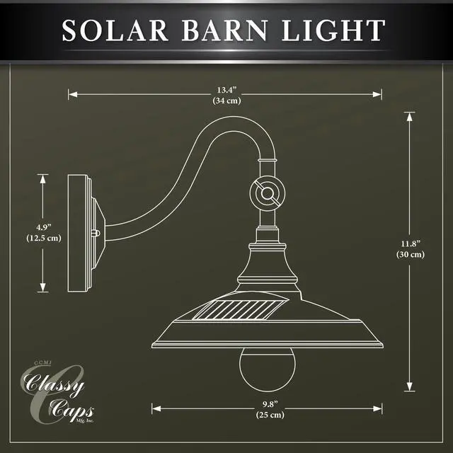 Alt view image 6 of 7 - Classy Caps Dark Bronze Solar Barn Light