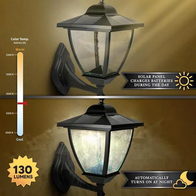 Alt view image 3 of 7 - Classy Caps Black Aluminum Elegante Solar Lamp