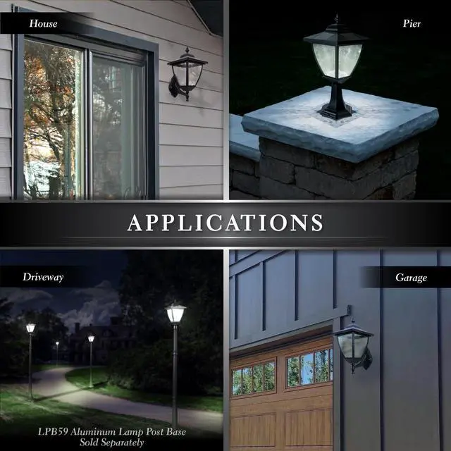 Alt view image 4 of 7 - Classy Caps Black Aluminum Elegante Solar Lamp
