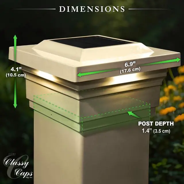 Alt view image 6 of 7 - Classy Caps 5X5 Tan Pvc Majestic Solar Post Cap