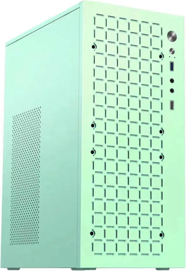 Main image of Micro-ATX Tower with Air Flow,Micro-ATX & Itx PC Case, 2 x USB 2.0 and HD Audio (Green)