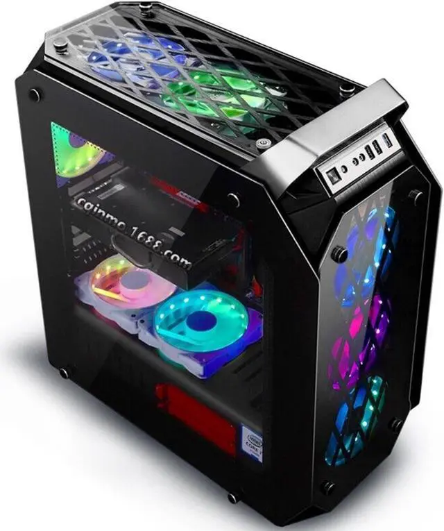 Alt view image 2 of 7 - 120mm Case Fan with Controller, Black 5V/6PIN ARGB Motherboard Computer Case Fans Quiet High Airflow Adjustable Light Effect Computer Cooling Fan, 6 Pack