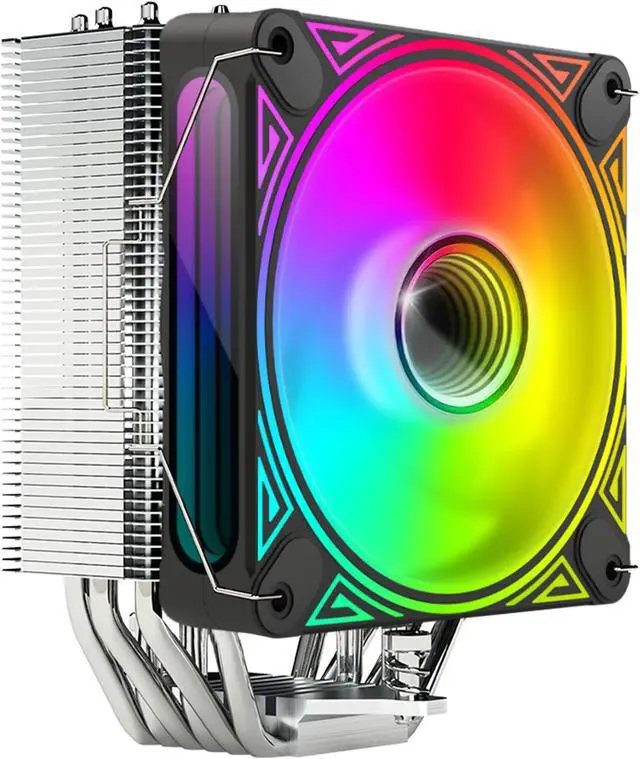 Main image of CPU Air Cooler w/ 6 Heat Pipes 120mm PWM Processor 165W TDP Cooler for  LGA 1700/1366/1200/115X AM5/AM4 w/Addressable RGB Lights Sync(, Black)