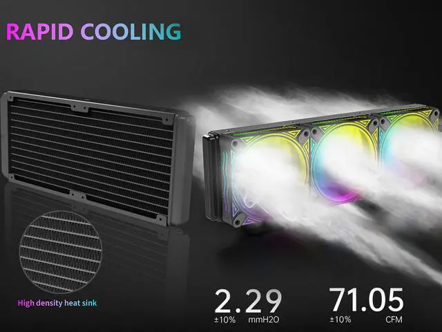 Alt view image 4 of 6 - 360 ARGB CPU Water Cooler 5V 3-PIN Connector 360mm Addressable RGB Fan0mm CPU Liquid Cooler,AIOCooler,LGA115X/1200/1700/1366/2011 / 2066, AM5 / AM4 /AM3+/AM3/AM2+/AM2/FM2+/FM2/ Black