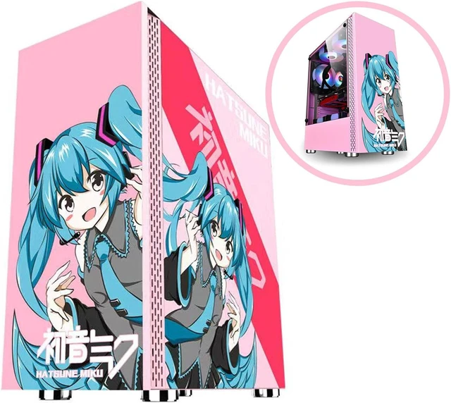 Miku Mid Tower Gaming Computer Tempered Glass Case,with USB3.0, USB2.0 ...