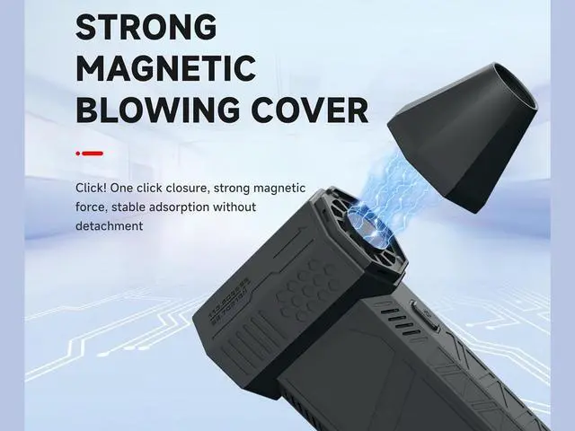 Alt view image 4 of 7 - Portable violent mini turbo jet fan - 3-speed adjustable 130000RPM jet fan - 3000mah rechargeable lithium battery, suitable for computer keyboards, outdoor, cars, homes, pets