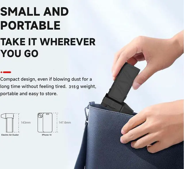 Alt view image 5 of 7 - Portable violent mini turbo jet fan - 3-speed adjustable 130000RPM jet fan - 3000mah rechargeable lithium battery, suitable for computer keyboards, outdoor, cars, homes, pets