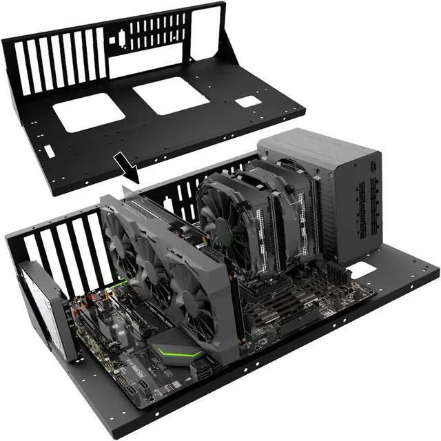 Alt view image 6 of 7 - ATX Open Chassis Case Rack, DIY Gaming Computer Case Chassis, Stand Chassis PC Case Mining Rig Frame Motherboard Bracket Support ITX/ATX