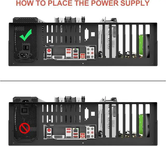 Alt view image 2 of 7 - ATX Open Chassis Case Rack, DIY Gaming Computer Case Chassis, Stand Chassis PC Case Mining Rig Frame Motherboard Bracket Support ITX/ATX