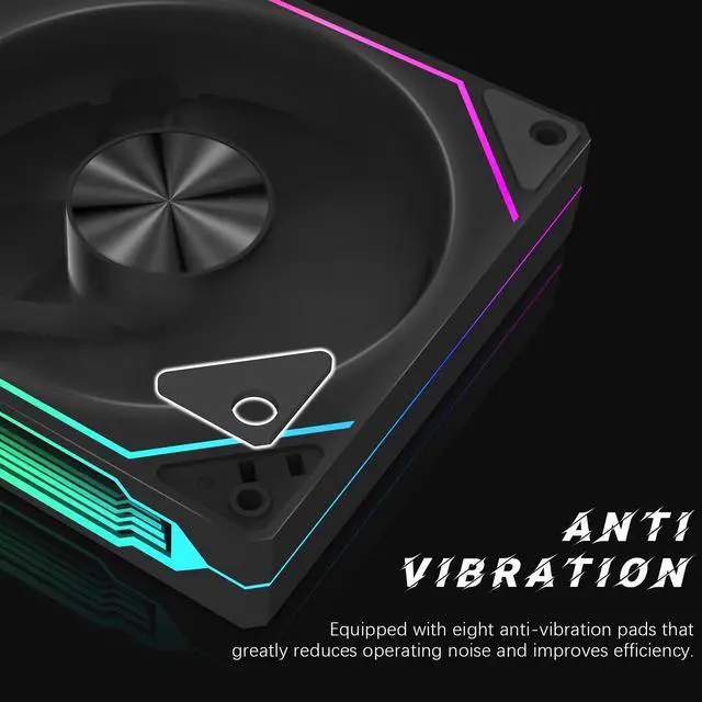 Alt view image 5 of 7 - 120mm PWM ARGB Case Fan with Fan Hub and Remote,Motherboard Aura SYNC,Speed Control,ARGB Fan for PC Case Desktop-6 Pack
