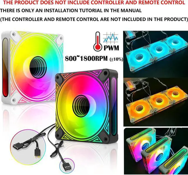 Alt view image 6 of 7 - 360mm CPU Liquid Cooler,Water Cooler with Temperature Display Screen,360mm Radiator ARGB & PWM Case Fans,LGA115X/1200/1700/1366/2011 / 2066,  AM5 / AM4 ,Black 3 Fan Slots (120 mm)